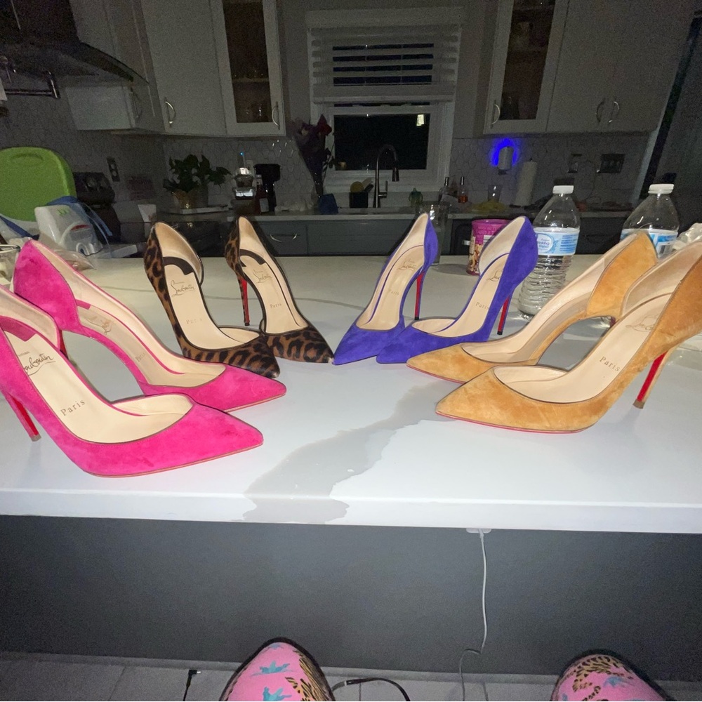 Christian Louboutin Pink and Brown Heels